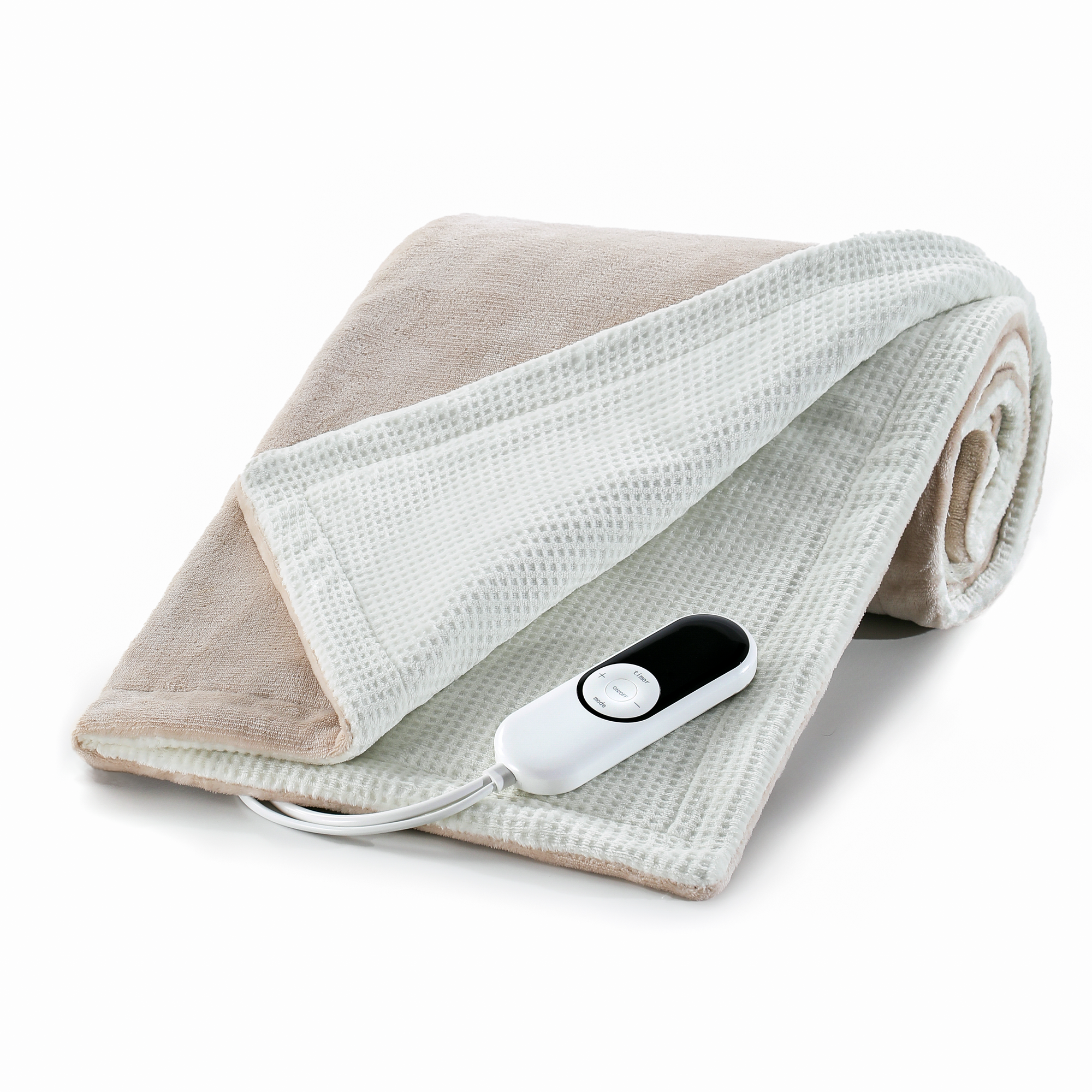 Flannel & Waffle Fleece Heated Throw